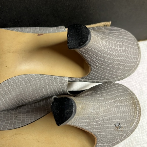 Vintage Gray crocodile like slingbacks size 8 medium - Picture 4 of 15